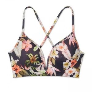 Shape & Shore bikini top tropical gray floral